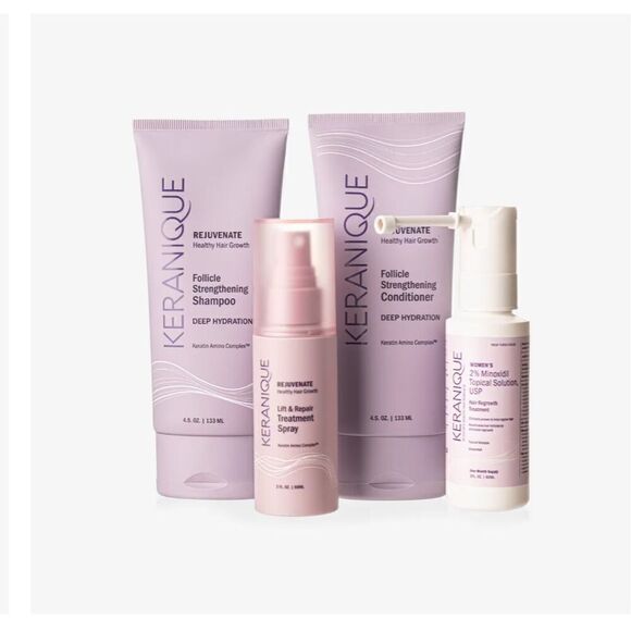 Keranique Deep Hydration Complete Hair Regrowth System 4 piece set- bundle of 2x